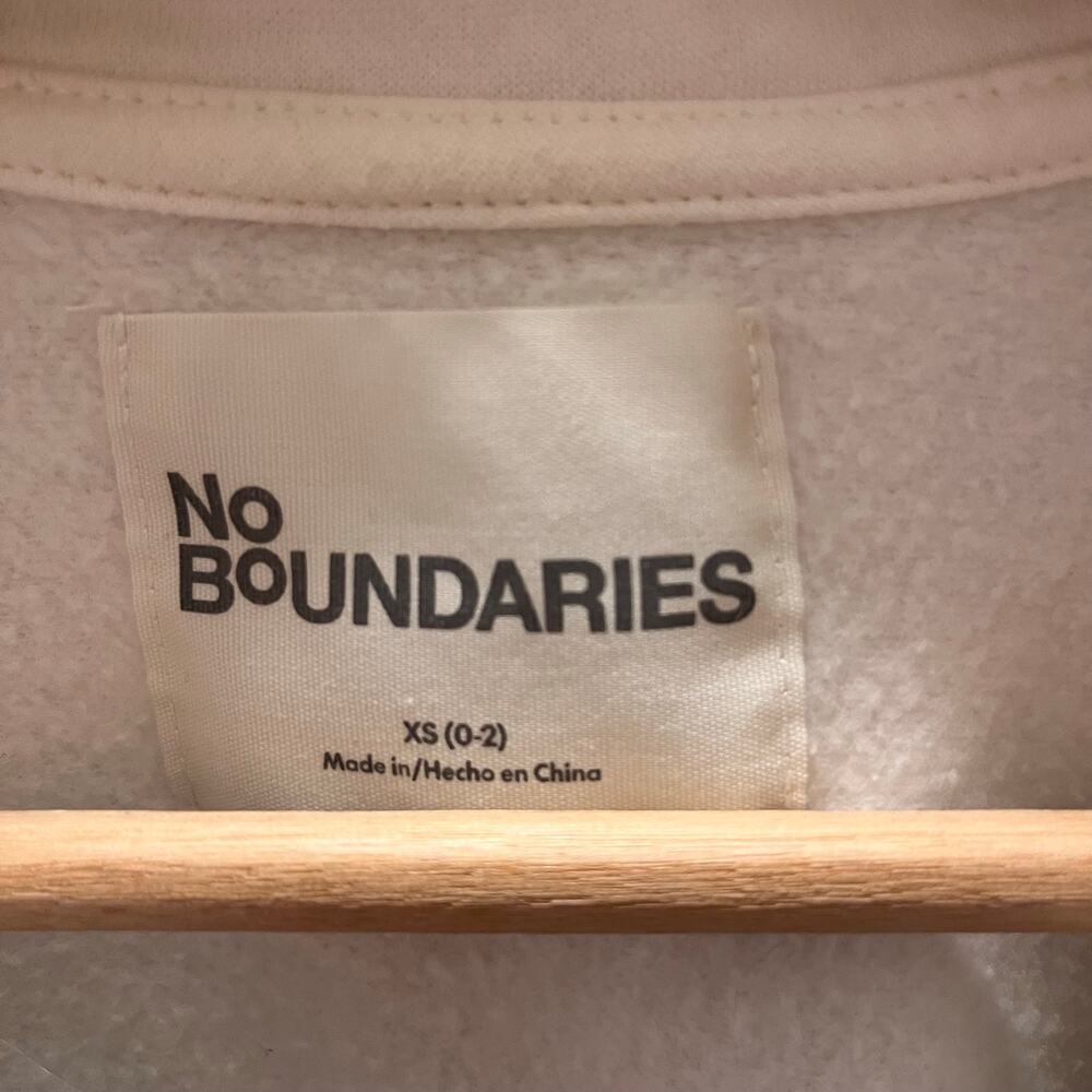 No Boundaries LA Quarter Zip Sweatshirt White Green Graphic XS Preppy Y2K Street - Picture 5 of 9